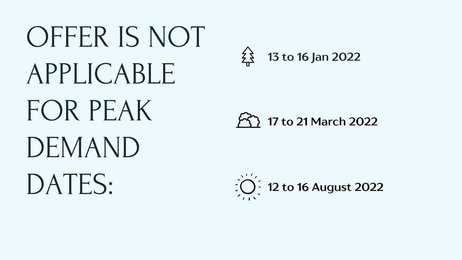 Special free cancellation rate for 2022